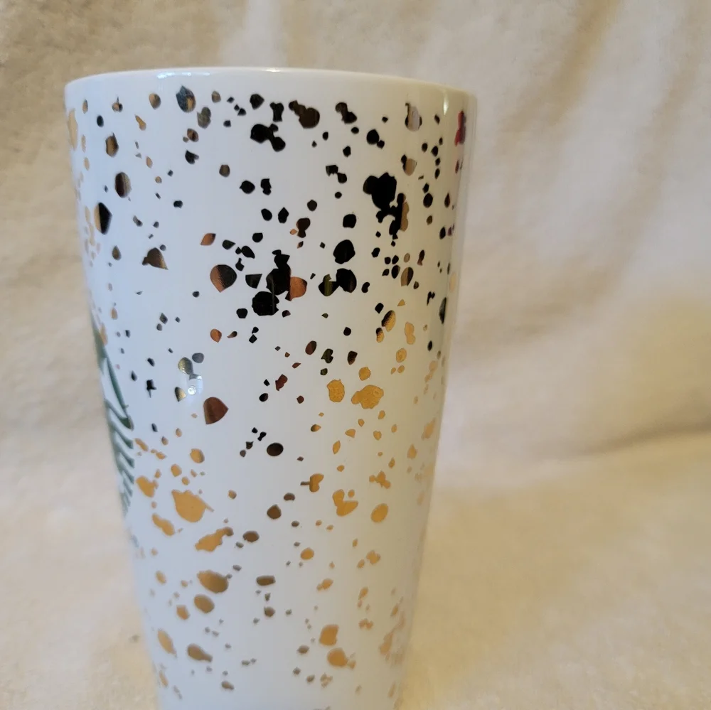 Starucks 2019 White/Gold speckies Mermaid‎ 12 fl oz Crematic Travel Coffee Mug
